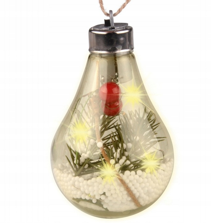 LED božična dekoracija v obliki žarnice 7 x 7 x 11cm 2700K