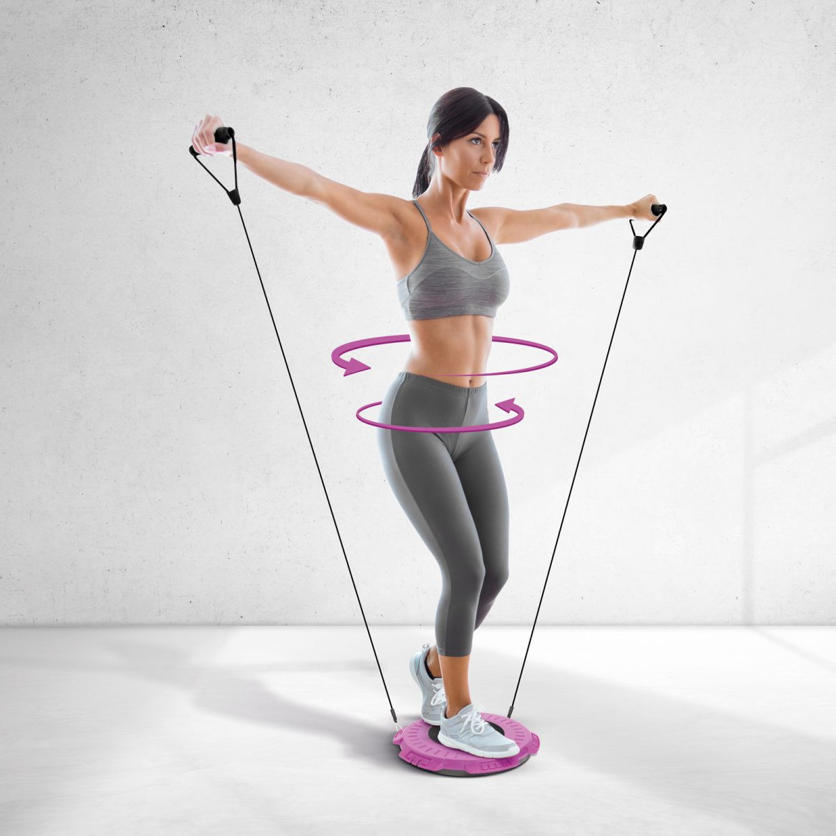 Twister fitnes pripomoček z gumijasto vrvico 29 cm
