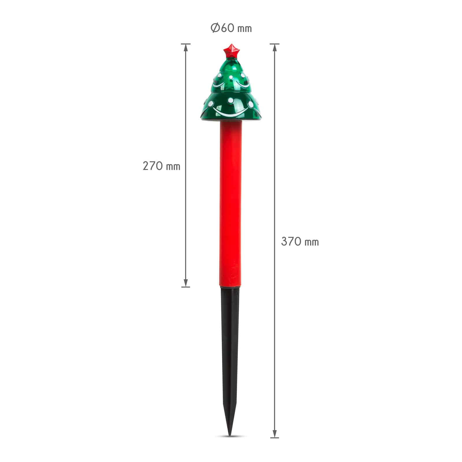 LED solarna svetilka v obliki smrečice 8 x 6 x 27 (+10) cm