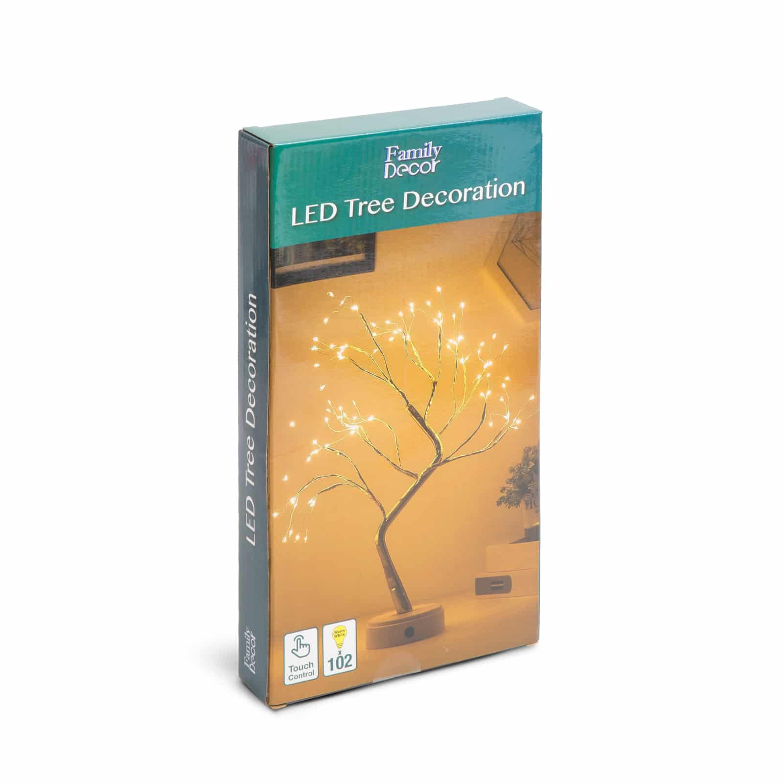 LED namizni okras drevesce toplo bela svetloba s stikalom na dotik 102 LED 40 x 30 cm