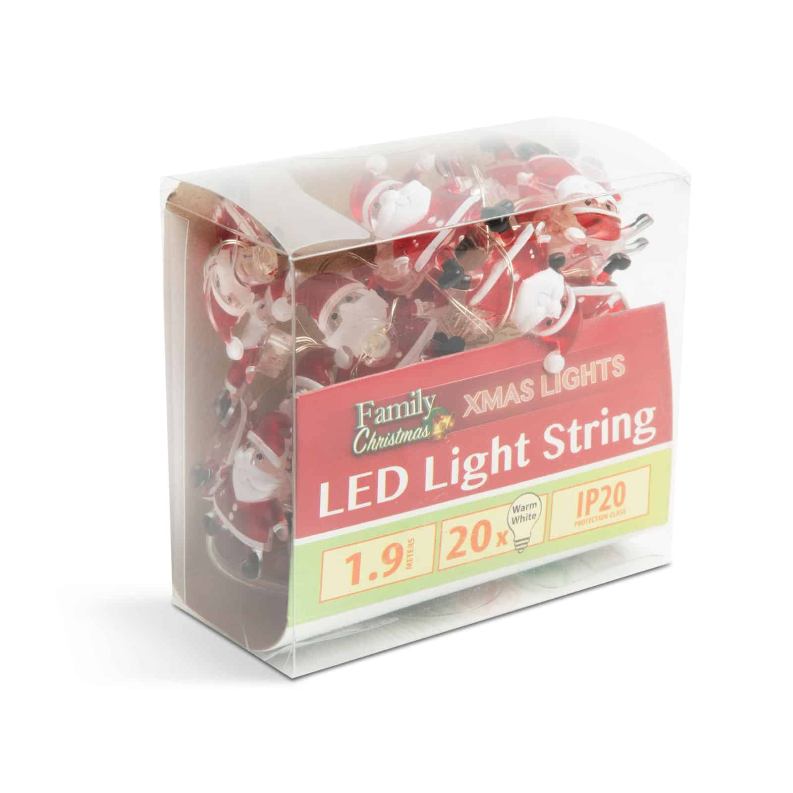LED svetlobni niz na baterije božički 20 LED diod 2,2 metra toplo bela 2xAA