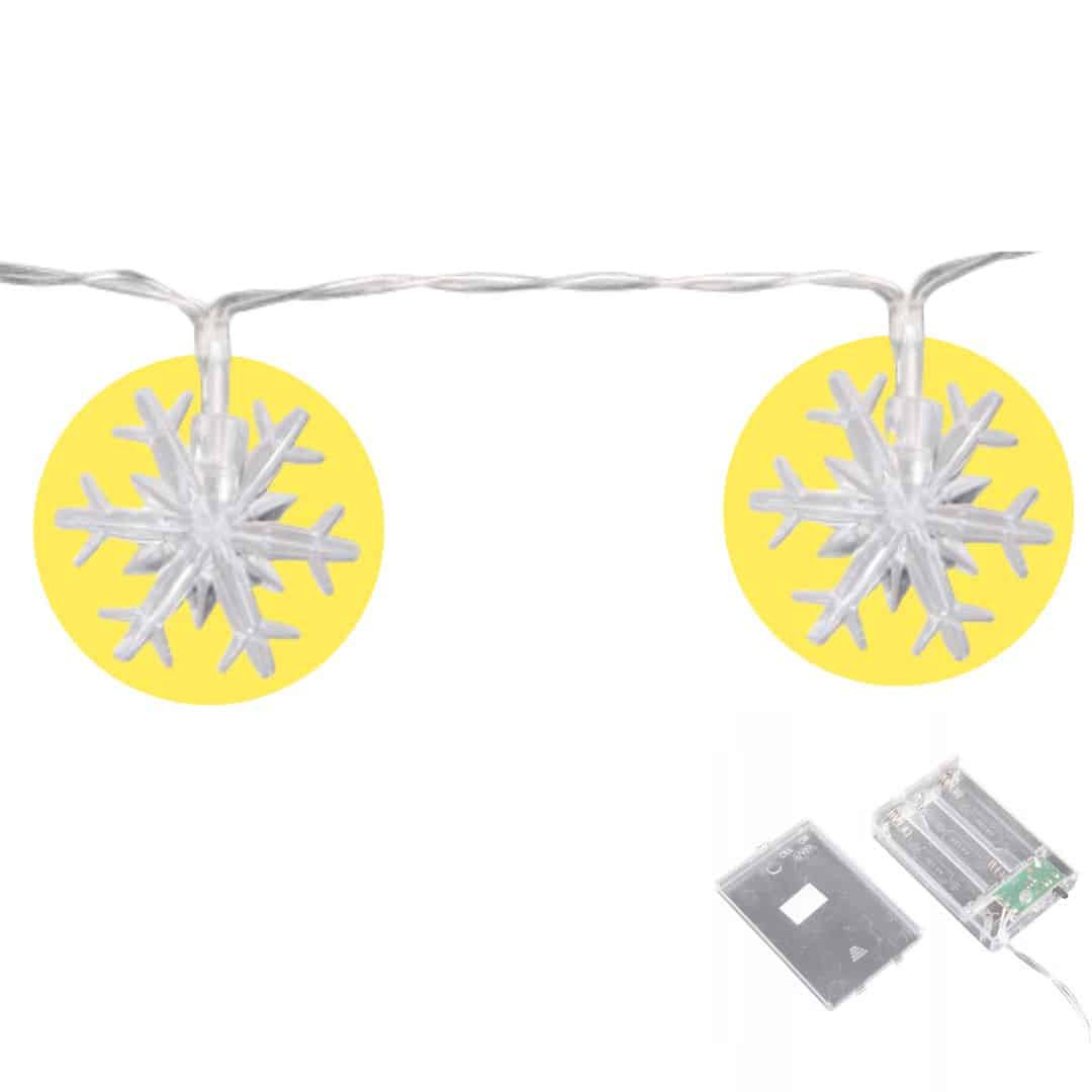 LED snežinke na baterije 20 LED 3m 2700K 2 funkciji 3xAA