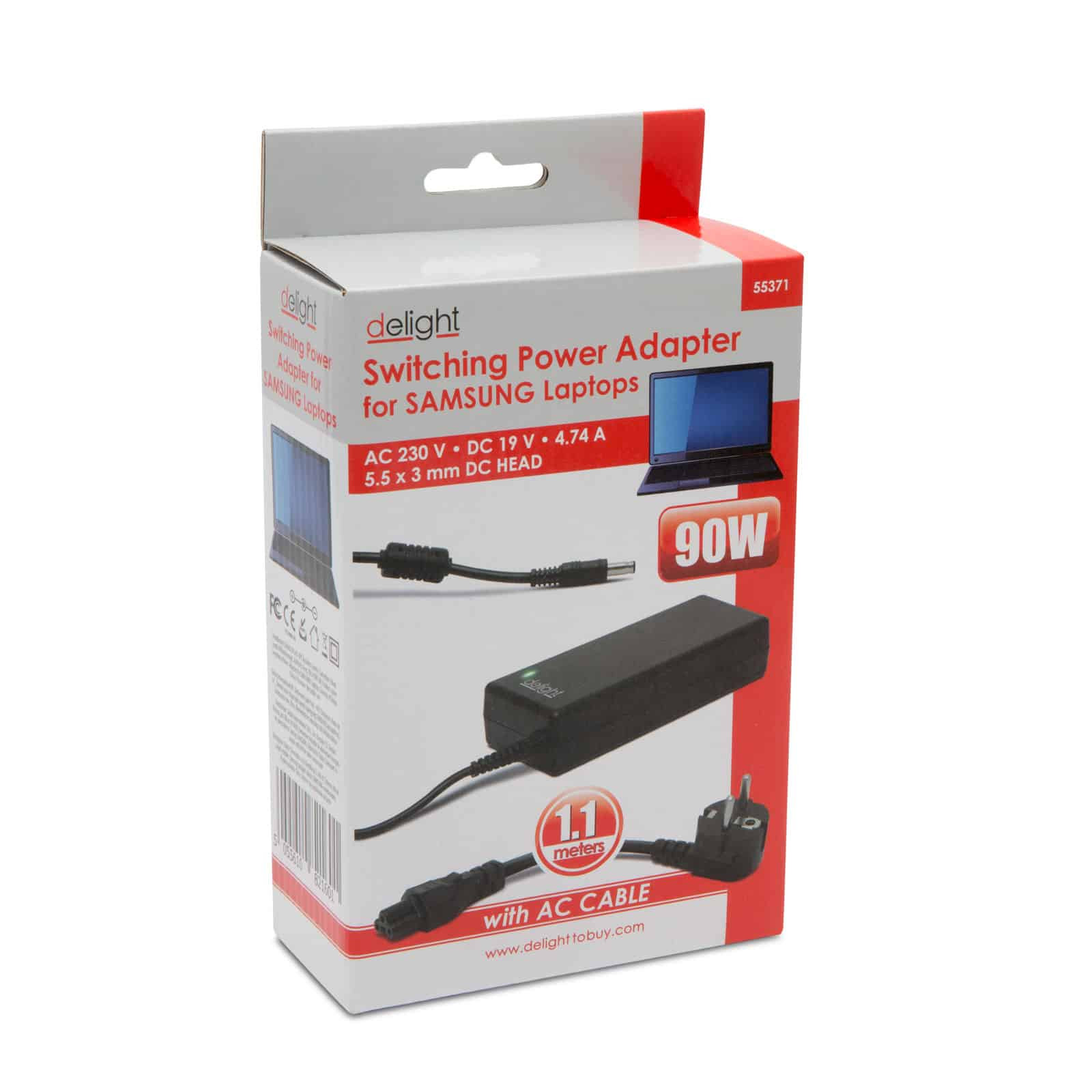 Univerzalni napajalnik za prenosne računalnike Samsung 90W / 19V / 4.74 A / 5,5 x 3 mm