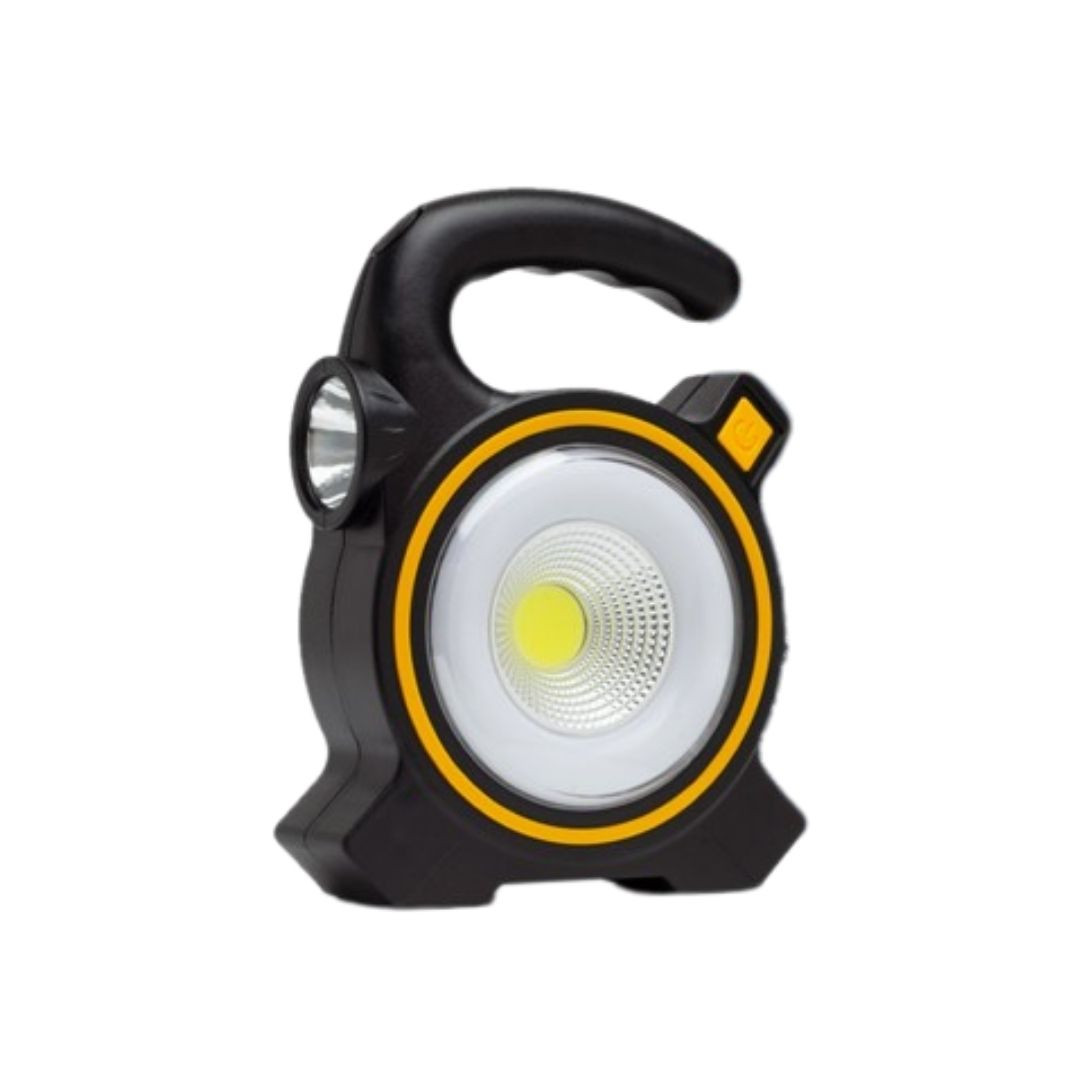Akumulatorski LED delovni reflektor 10W 1800 mAh 3v1 + powerbank + solarni panel