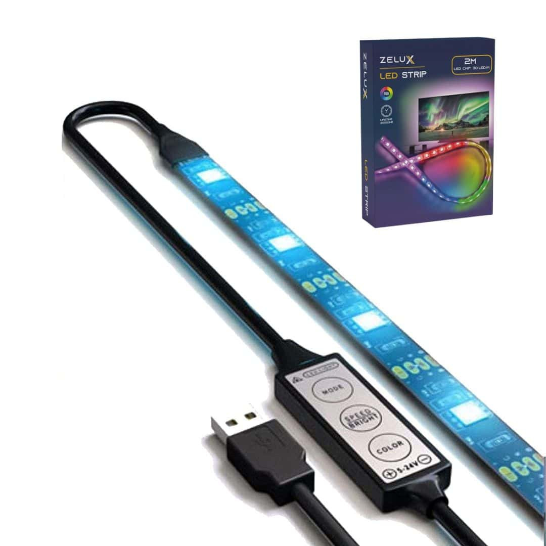 USB RGB LED trak s kontrolerjem 2m 3.6W/m 30LED/m