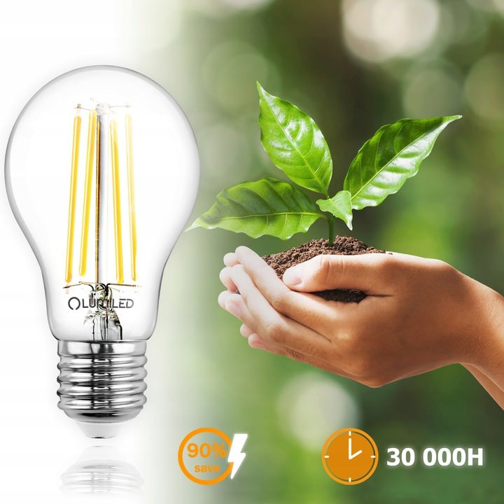 LED sijalka fillament E27 12W 1320lm 4000K steklo – slika 3