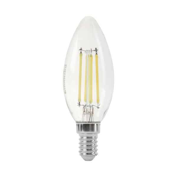 LED sijalka fillament E14 C30 6W 730lm 4500K steklo