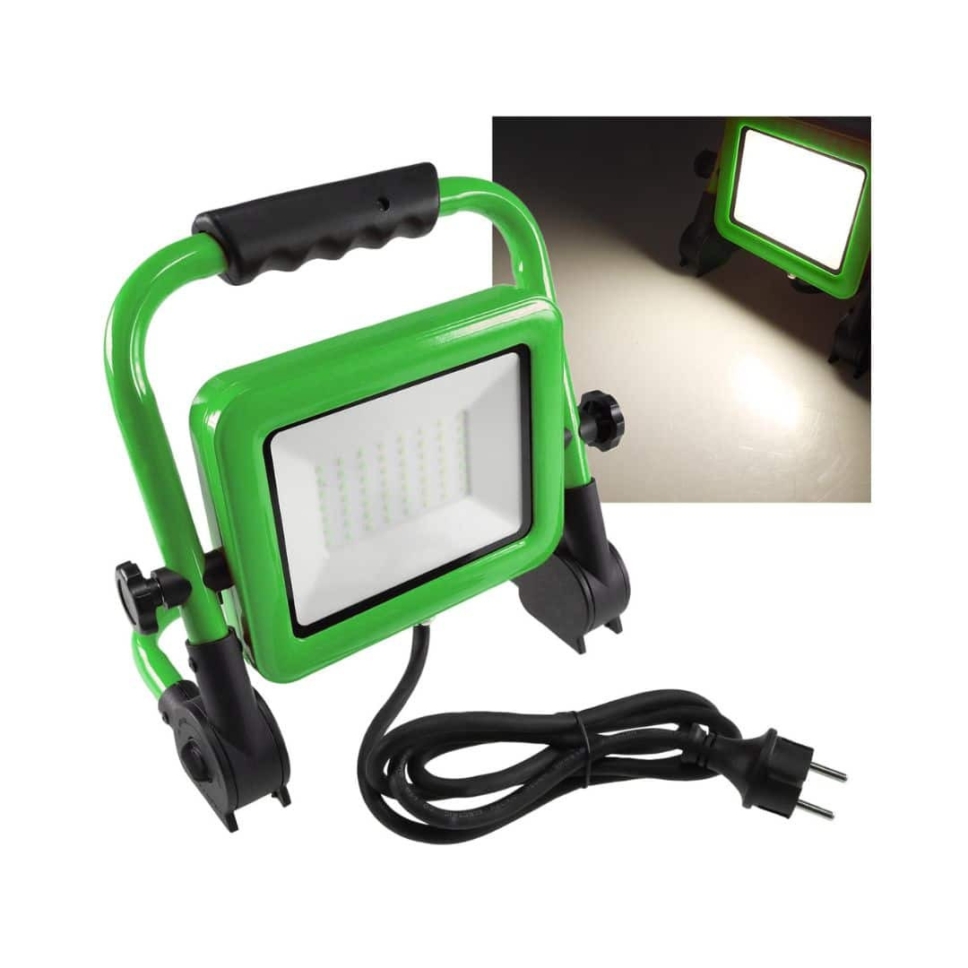 LED delovni reflektor z ročajem 30W 2650lm 4000K 230V  1,5m kabla IP44 s stikalom