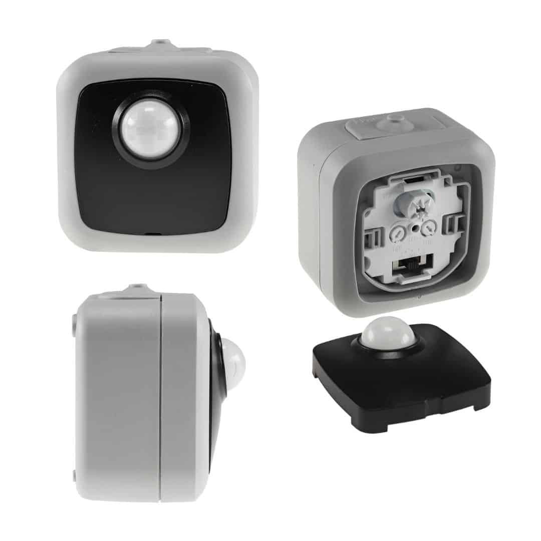 Nadgradni PIR senzor gibanja za vlažne prostore IP44 250V 2-500W siv