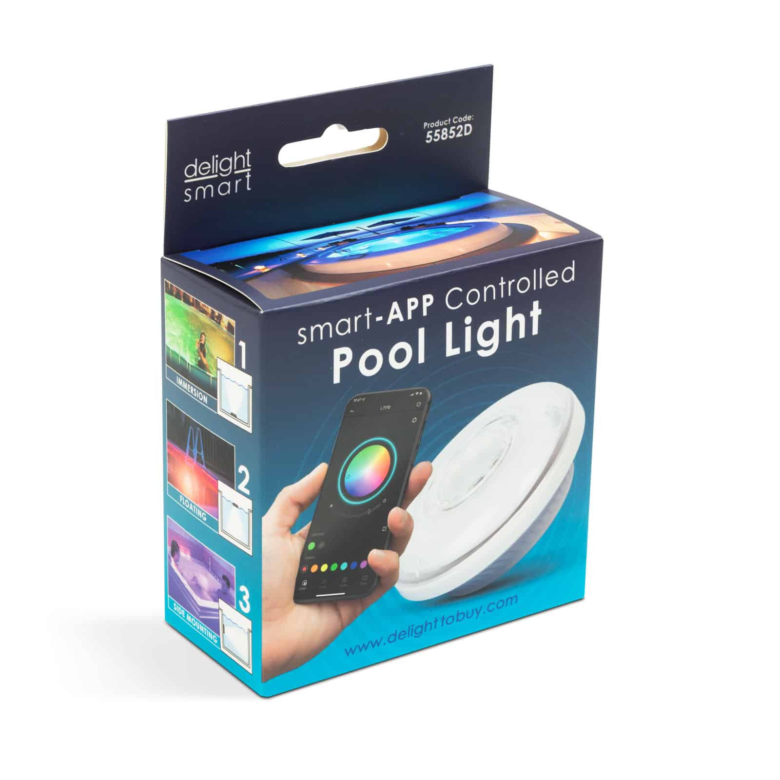 Pametna bluetooth RGB LED lučka za bazen 15 RGB LED 3 x AA z daljincem
