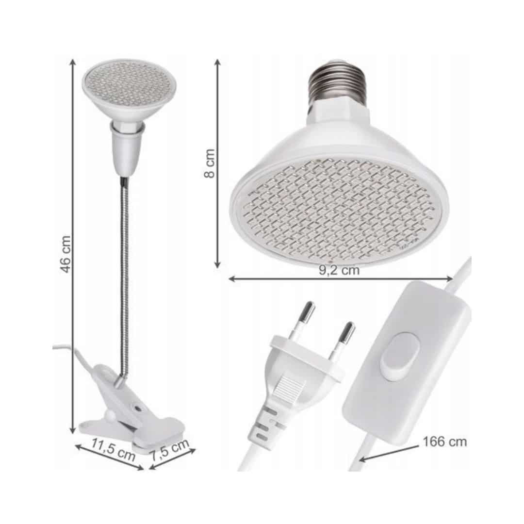 LED svetilka za rast rastlin "grow lamp" 200 LED 9,5W 220V
