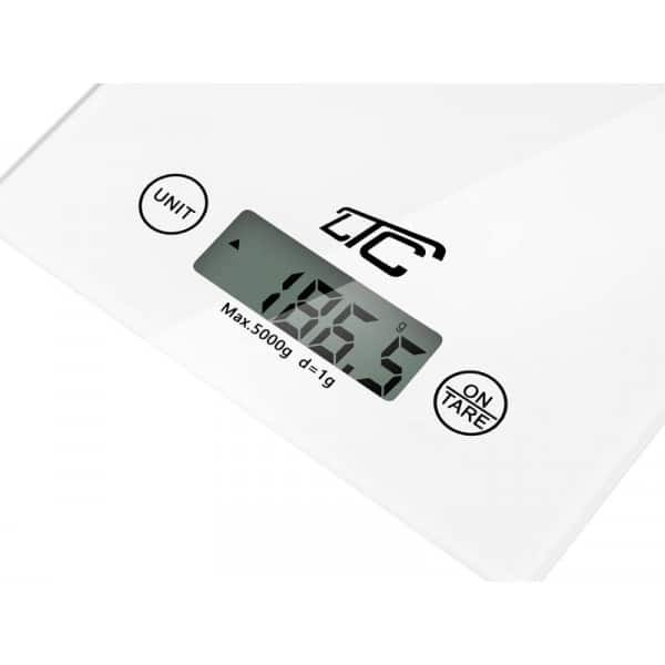 Digitalna kuhinjska tehtnica steklena z LCD zaslonom bela