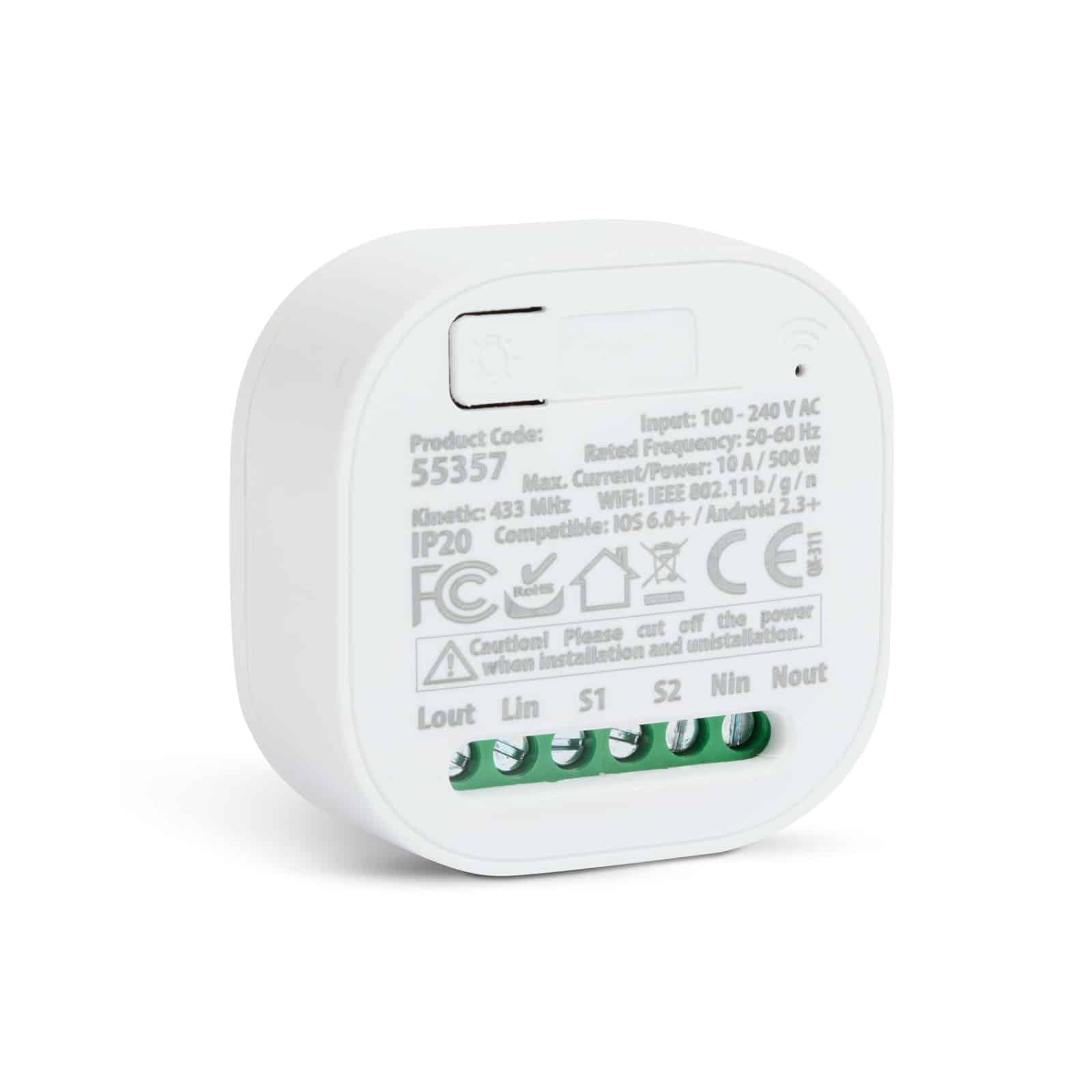 Pametni Wi-Fi rele KINETIC Amazon Alexa, Google Home, IFTTT 110 - 240V AC 15A 433 Mhz