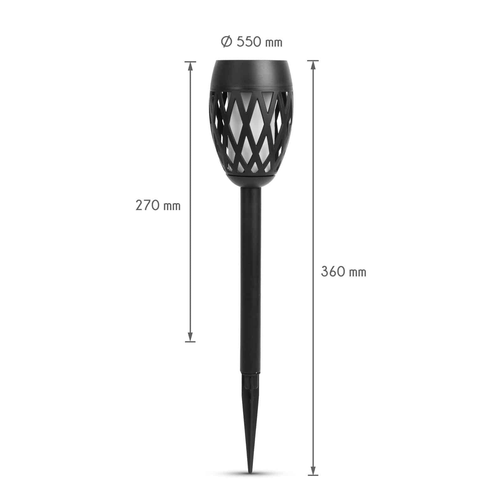 LED solarna svetilka z učinkom plamena 8,5 x 29 (+11) cm
