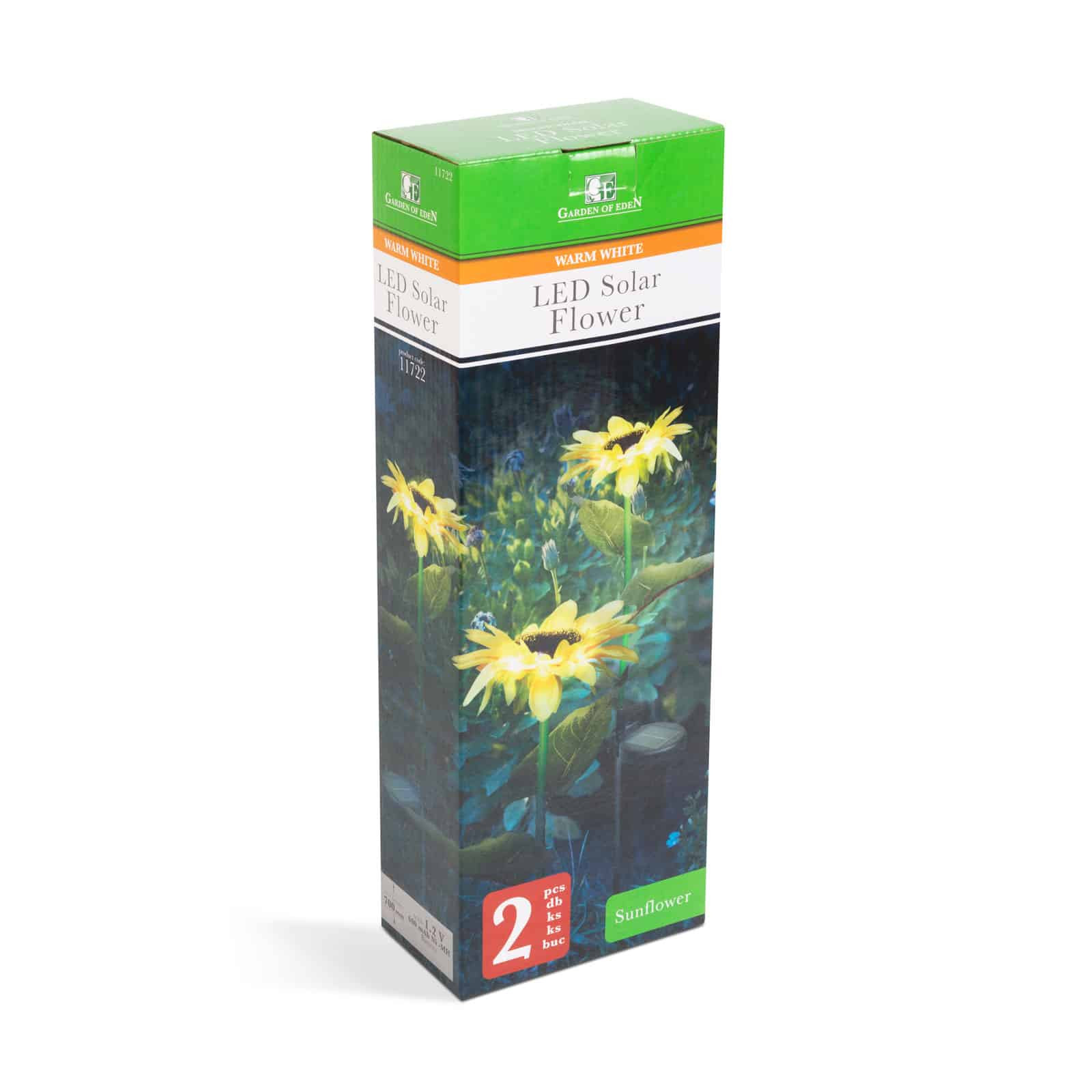 LED solarna svetilka v obliki sončnice toplo bela svetloba 70 cm 2 kosa