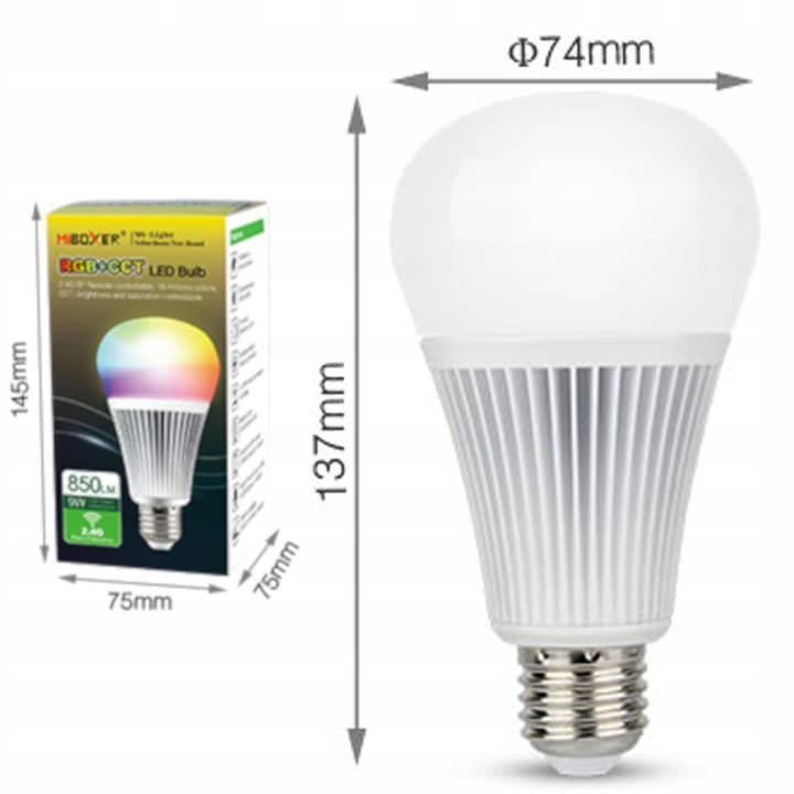 LED sijalka Mi-Light E27 9W RGB + CCT
