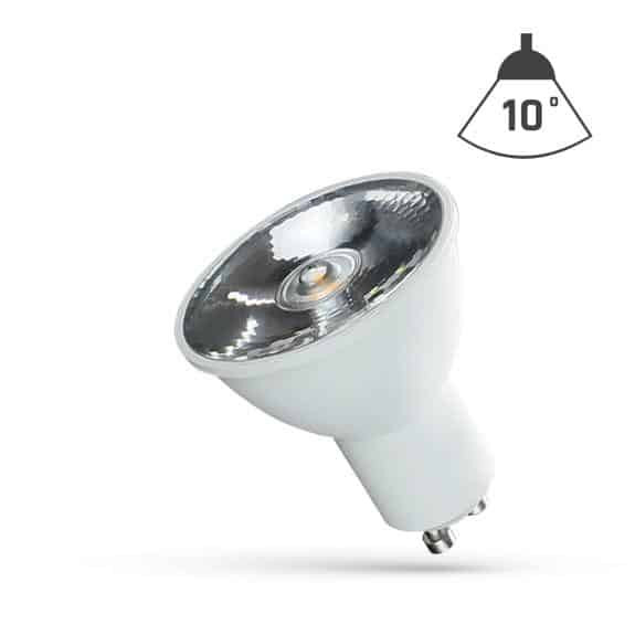 LED sijalka GU10 6W za točkovno osvetlitev 10° toplo bela 460lm 3000K