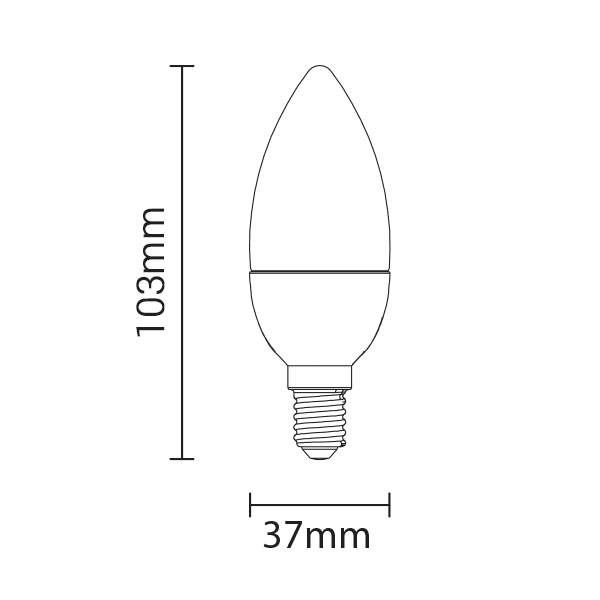 LED sijalka E14 C30 6W 500lm zatemnilna nevtralno bela 4000K