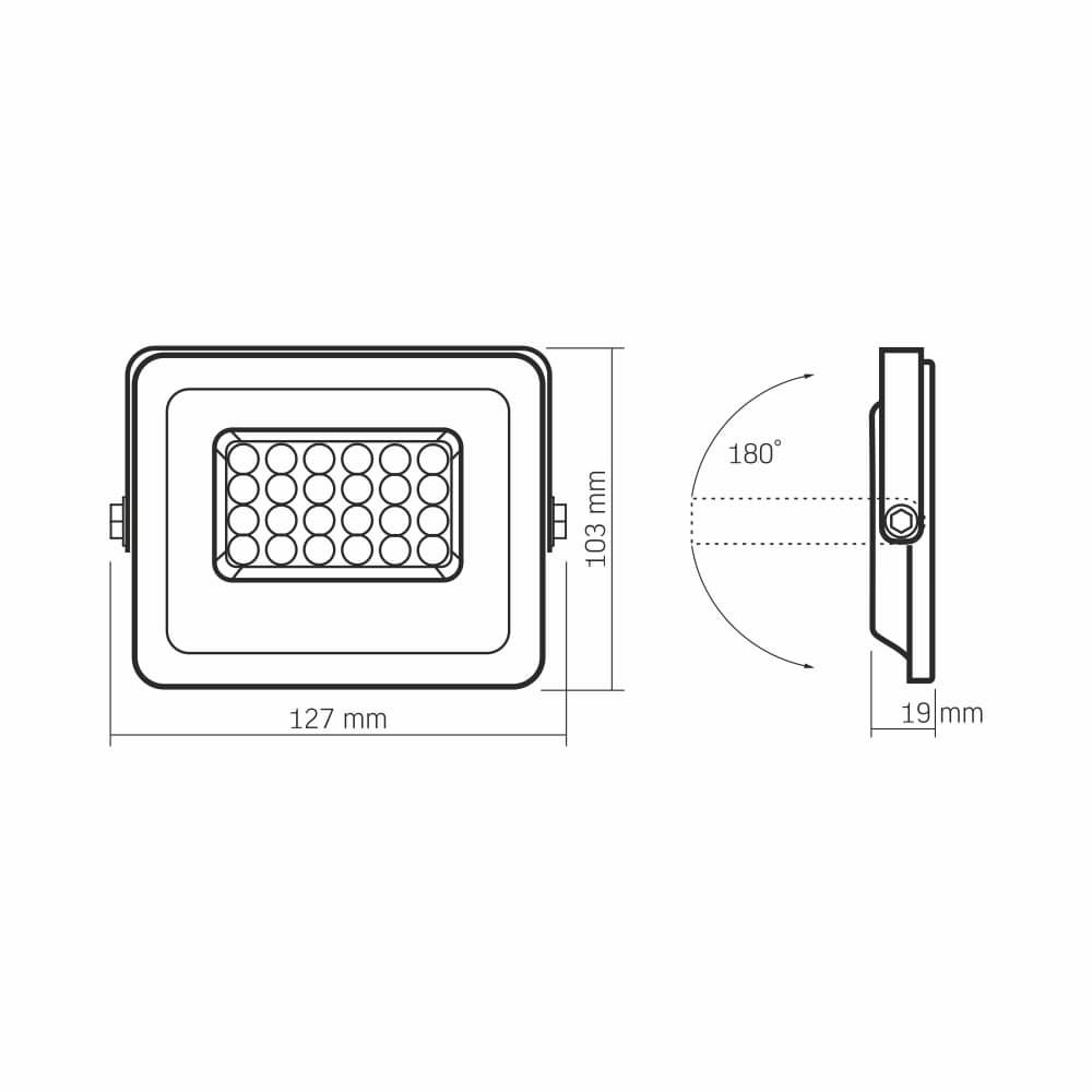 LED reflektor Luca 20W 1800lm 5000K IP65 vodotesen bel – slika 4