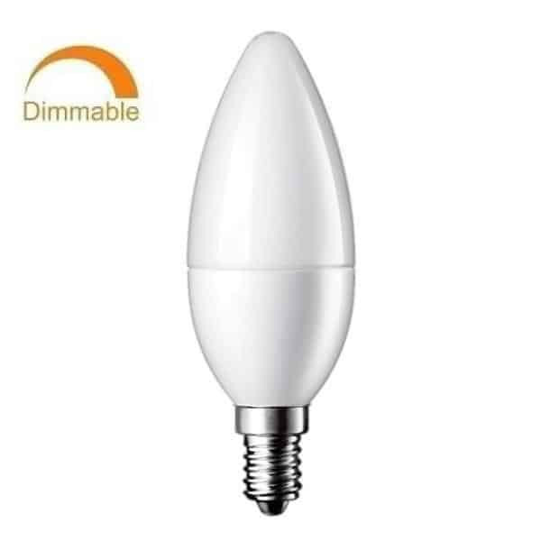 LED sijalka C30 E14 6W 480lm zatemnilna toplo bela 3000K