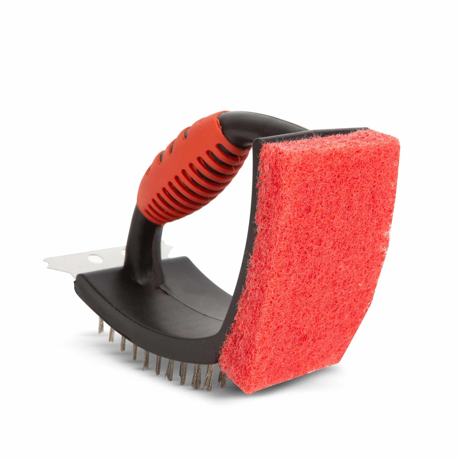 Krtača za čiščenje žara z gobico z ergonomskim ročajem