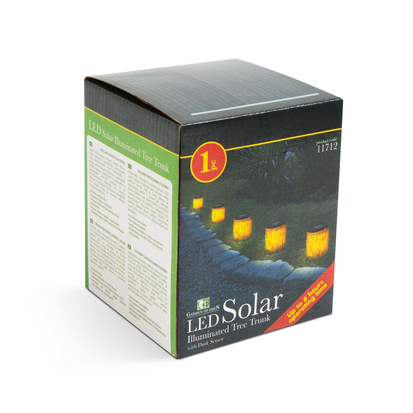 Solarna svetilka v obliki debla s toplo belo LED diodo 10 x 11 cm