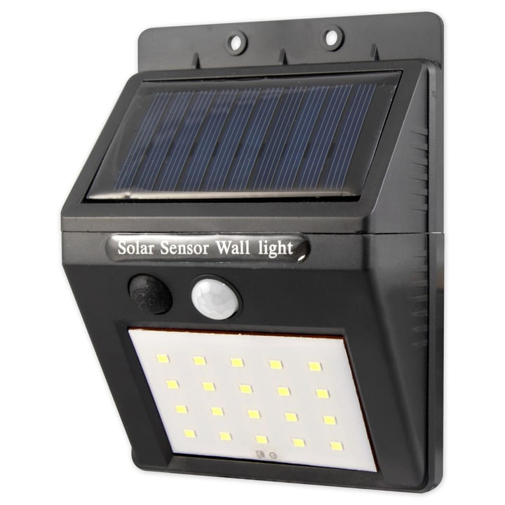 Stenska solarna svetilka s senzorjem gibanja in ločenim solarnim panelom 20 SMD LED 2.5m kabla