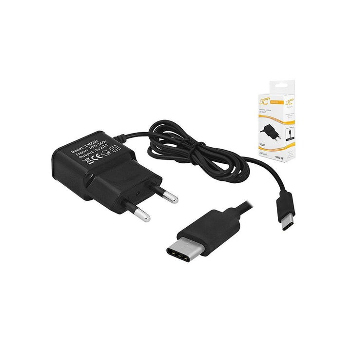 Omrežni polnilec za mobilne telefone / tablice USB-C 2.1A črn
