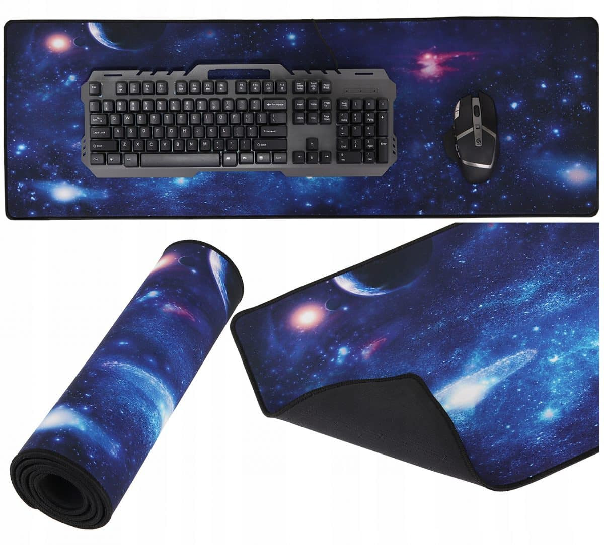 XXL gaming podloga za tipkovnico in miško 88x30 cm vesolje