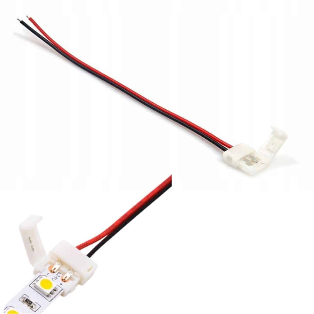 LED konektor za LED trakove tipa 2835 in 3528 (8mm) enostranski s kablom 15 cm