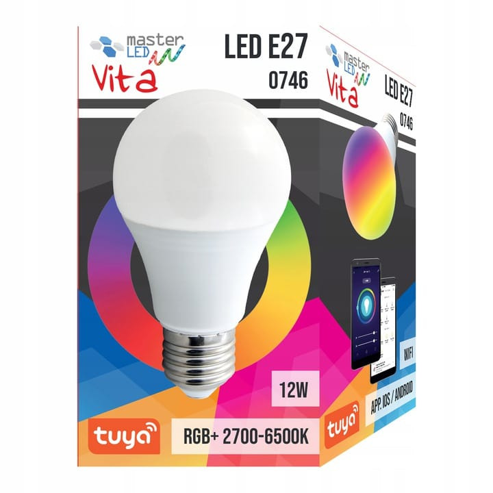 LED sijalka E27 Wi-Fi A60 RGB + 2700 - 6500K 12W