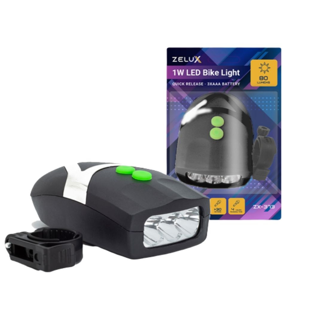LED sprednja svetilka za kolo na baterije 1W z nosilcem 3 x AAA baterija