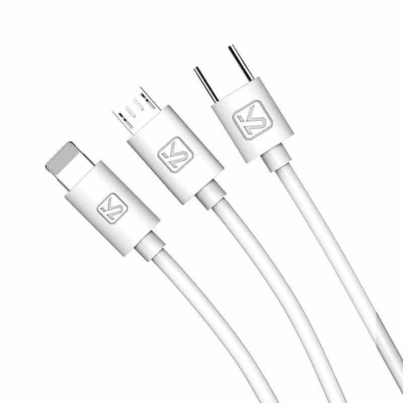 Univerzalni polnilni kabel 3v1 micro USB + USB-C + lightning 100cm bel
