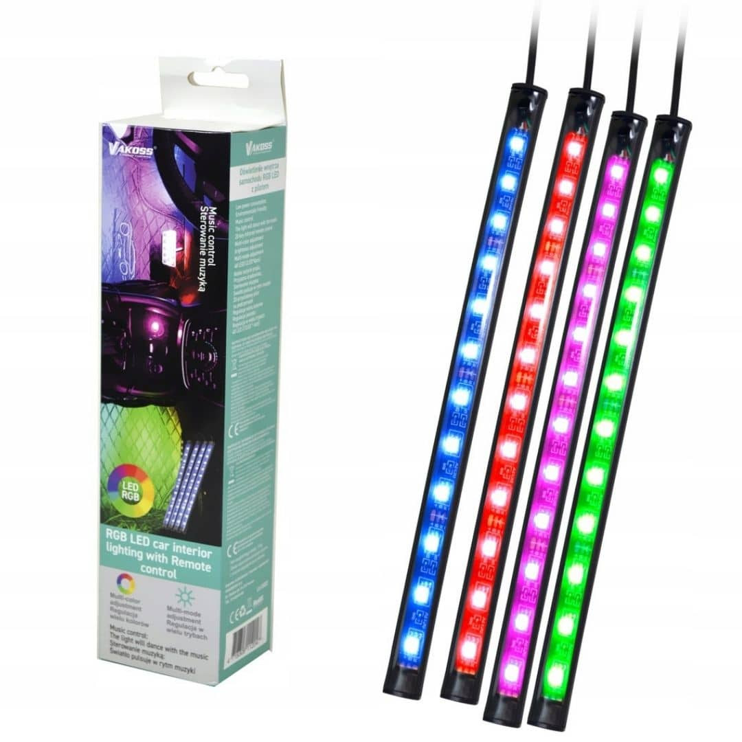 RGB LED osvetlitev notranjosti avtomobila 48 LED z daljincem