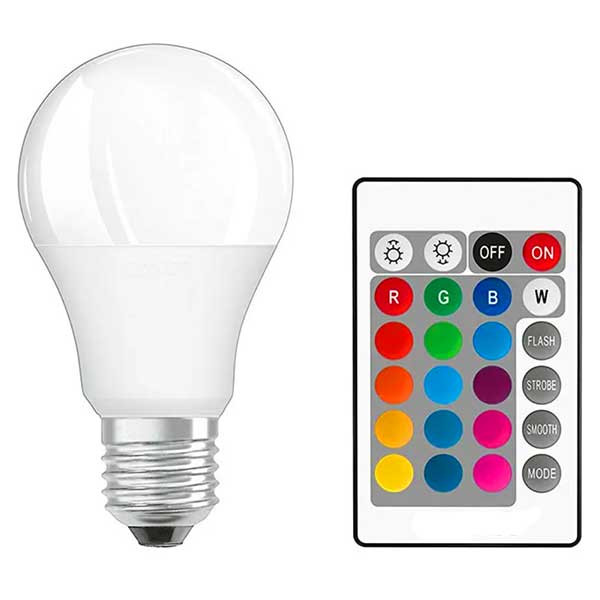 LED sijalka E27 9W A60 RGB z daljinskim upravljalnikom
