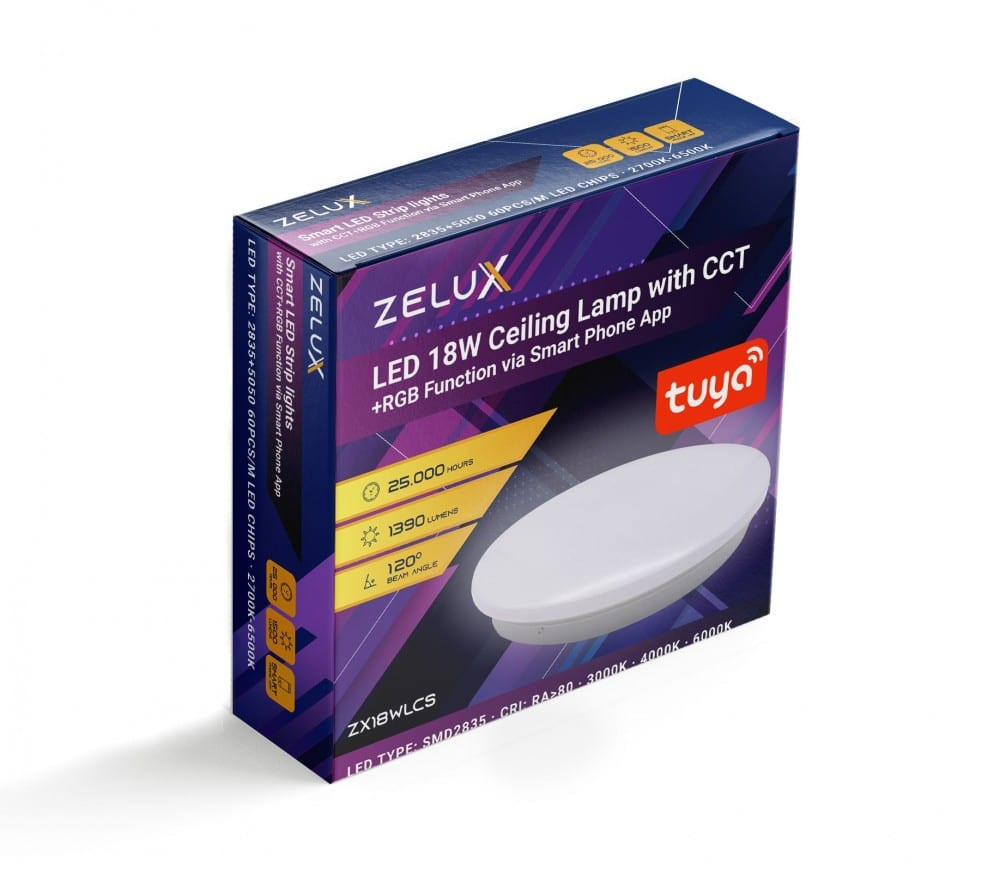 Smart Wi-Fi Tuya LED plafoniera 18W RGB + 3000-6000K