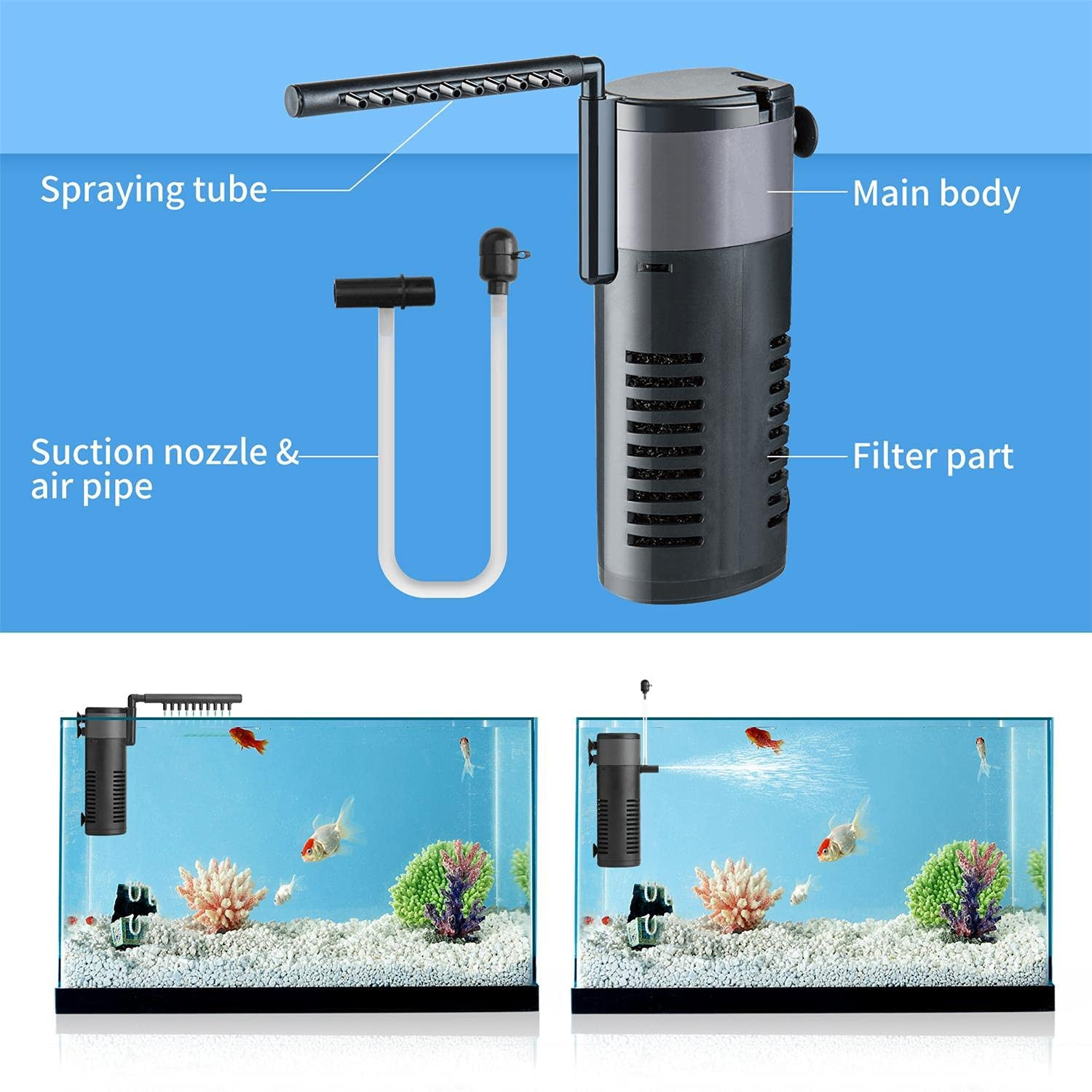 Akvarijski filter potopni 5W 200L/h – slika 6