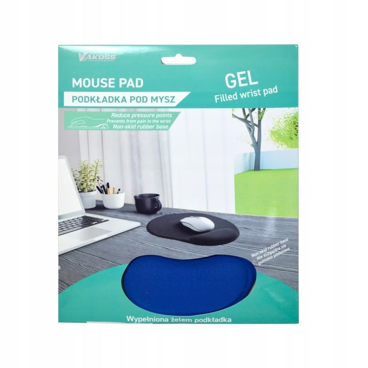 Ergonomska podloga za računalniško miško gel modra