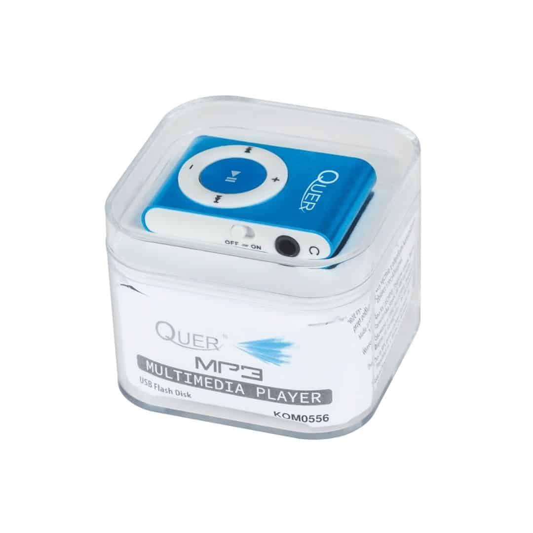 Mini kovinski mp3 predvajalnik na microSD kartico + slušalke + mini USB kabel moder