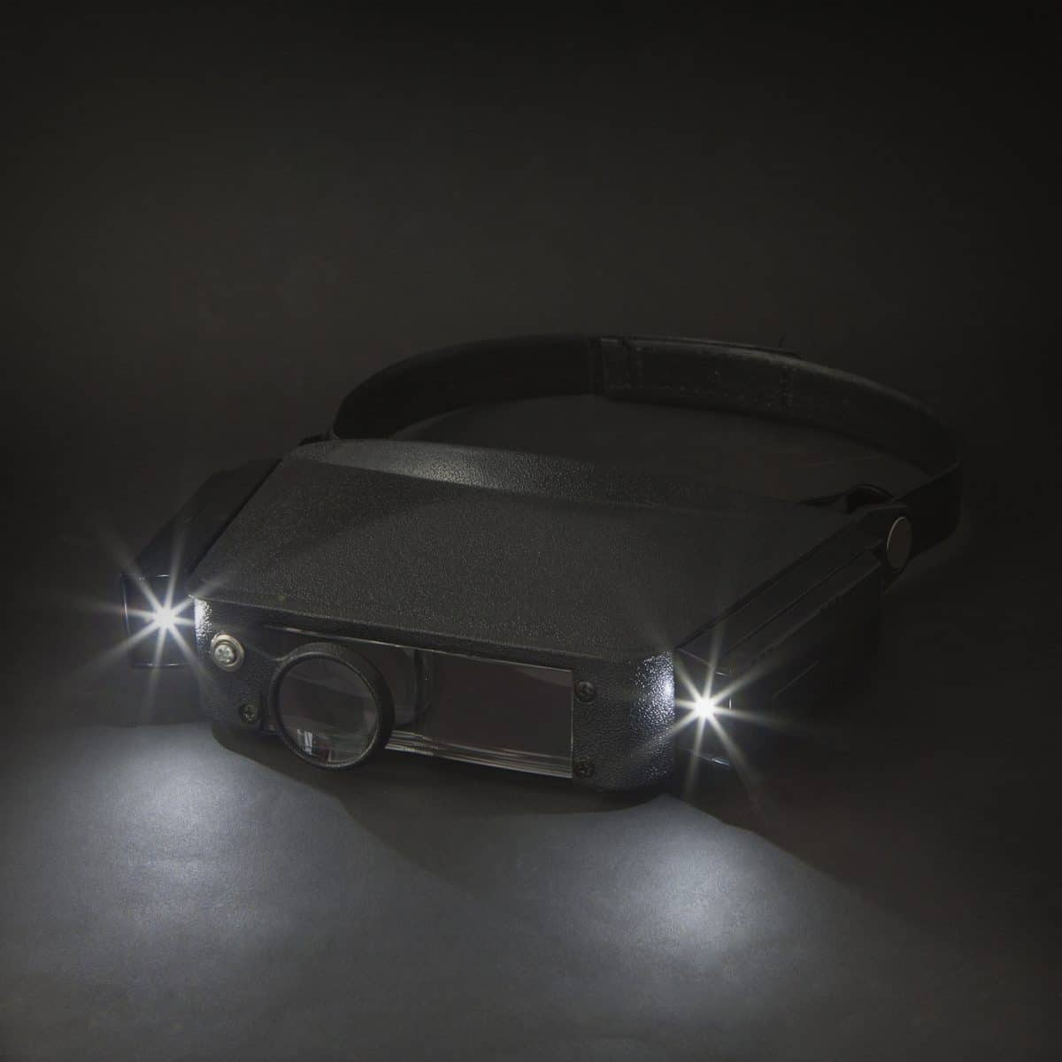 Naglavni trak s 3 povečevalnimi lečami in LED svetilko