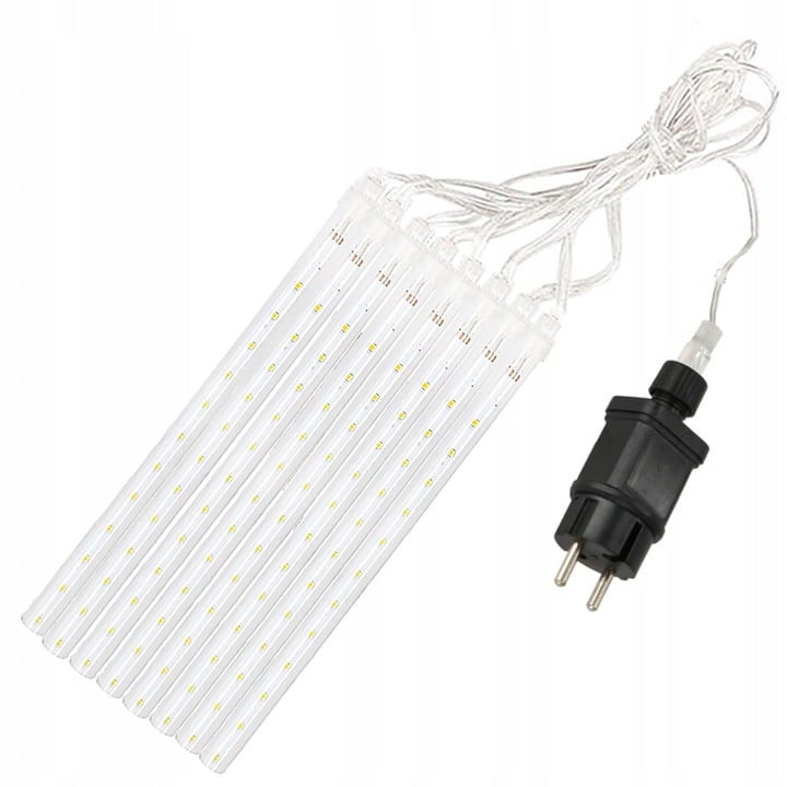 LED meteor ledene sveče 144 LED 8 kos hladno bele