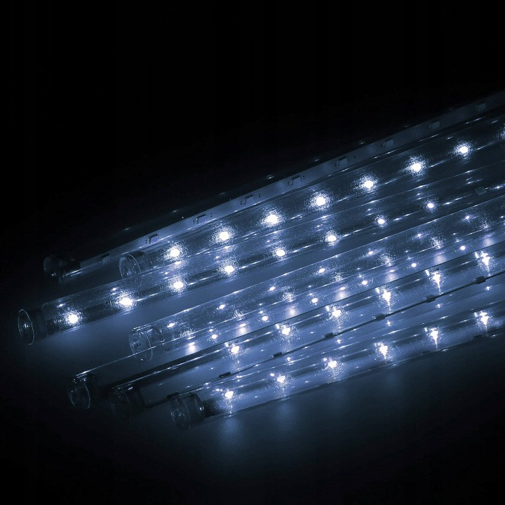 LED meteor ledene sveče 144 LED 8 kos hladno bele