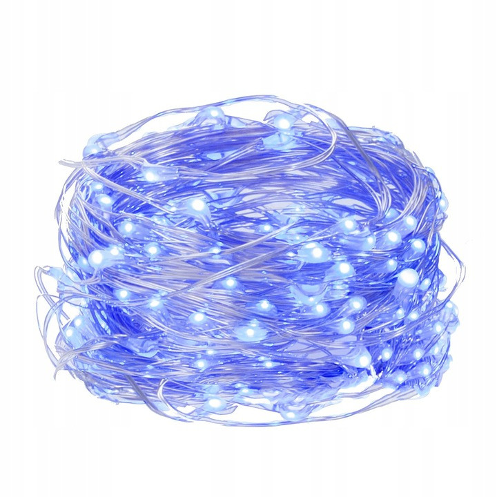 Micro LED novoletne lučke na baterije z daljincem 100 LED 10m modre 3xAA