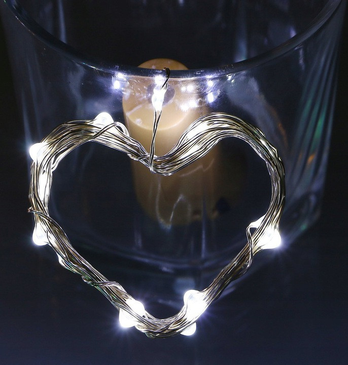 Micro LED lučke na baterije za v steklenico 20 LED hladno bele