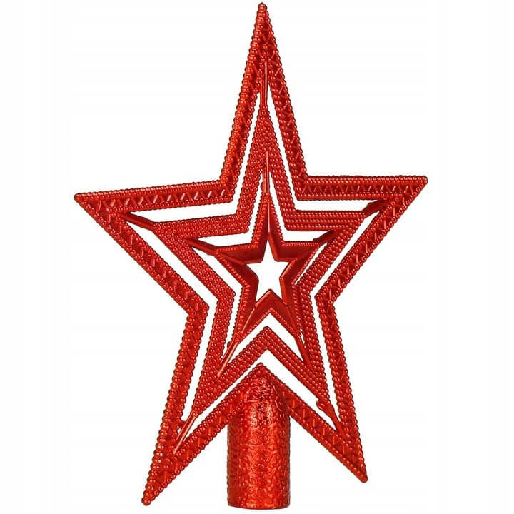 Zvezda za na božično jelko rdeča 10 cm