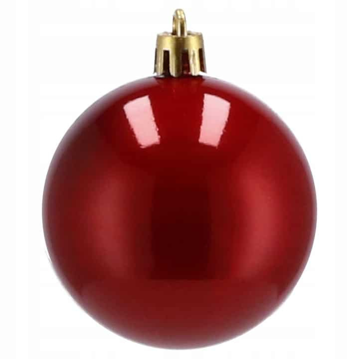 Božične kroglice rdeče 30 kos 4/5/6 cm z vrvicami