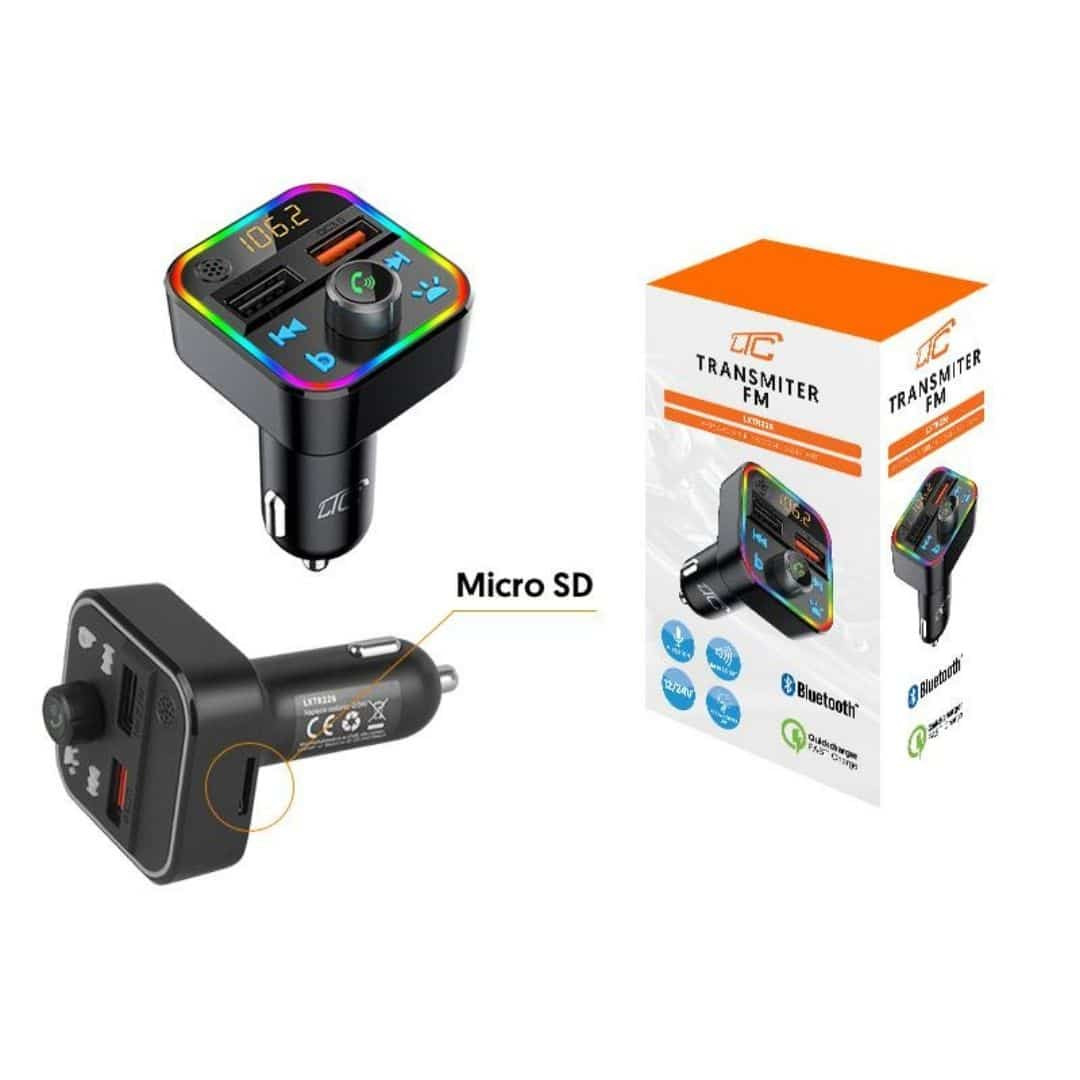 Bluetooth FM oddajnik / transmitter RGB za prostoročno telefoniranje