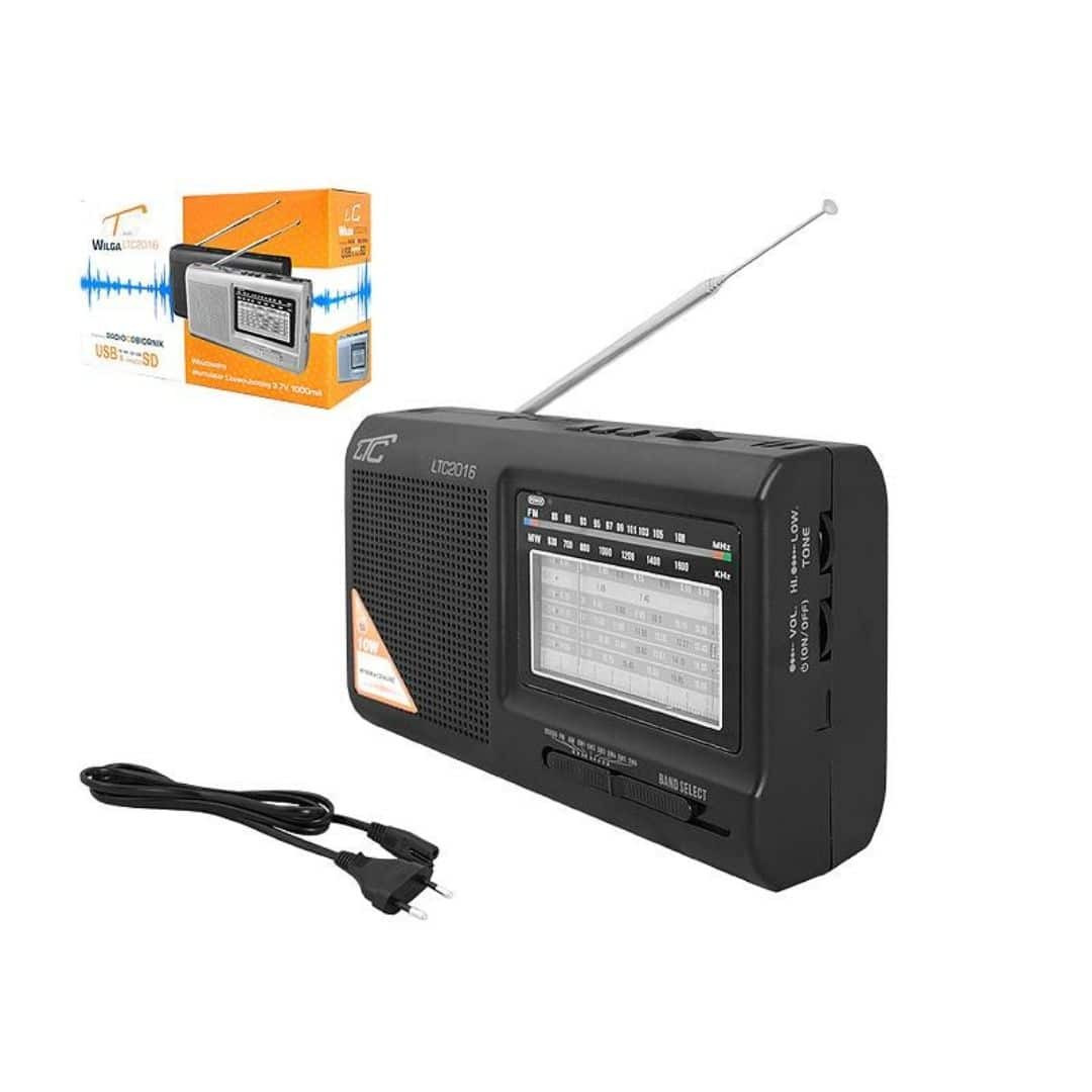 Prenosni radio z MP3 predvajalnikom USB / SD 10W z akumulatorjem 210 x 124 x 57 mm črn