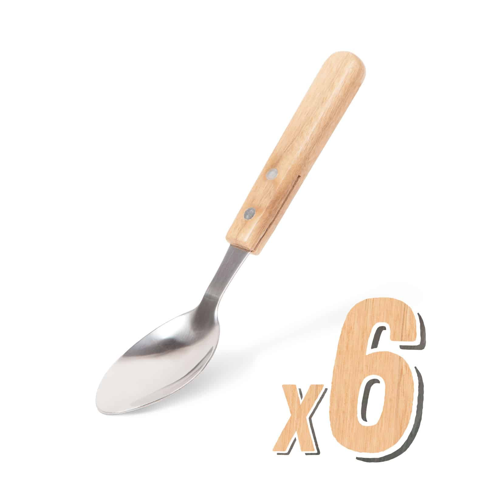 Set 6 žlic z lesenim ročajem