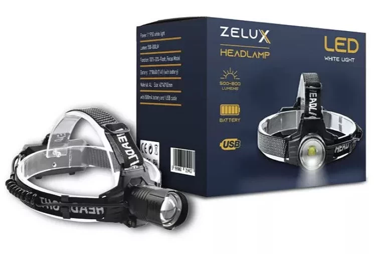 Naglavna / čelna  polnilna LED svetilka s 3 močnimi CREE T6 LED diodami 7W 2x 18650 IP44